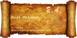 Redl Artemon névjegykártya